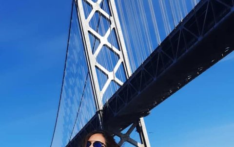 María Teresa con el autor de esta nota en San Francisco.