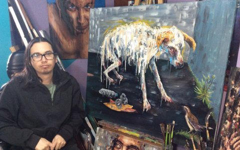 Andrés Franco quiso reflejar en su trabajo el colapso de la civilización y el paso a una nueva era.