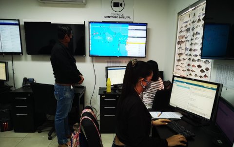 En San Mateo, Manta, está la central de monitoreo  de la flota, del Viceministerio de Pesca, enlazada con la marina y con datos de la CIAT.