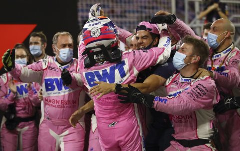 'Checo', que corre para el equipo Racing Point que también ganó por vez primera.
