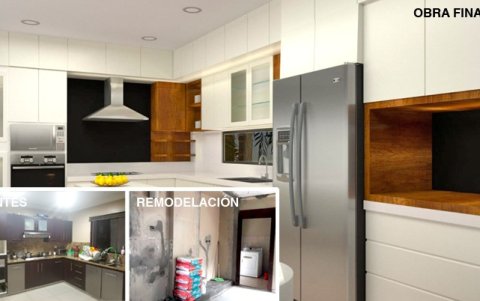 La cocina es uno de los lugares de reunión de la familia en estos tiempos. Aquí los tres estados de una recién readecuada.