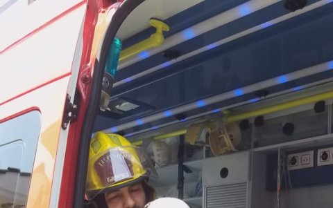 Esta perrita fue rescatada de un incendio en Los Ceibos.
