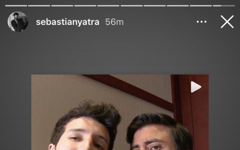 Storie de Instagram de Sebastián Yatra.