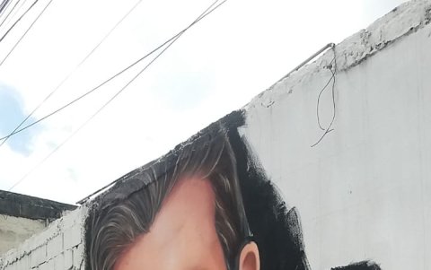 Elboración. Para el mural, el artista utilizó aerosoles y pinturas.
