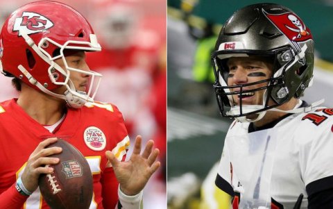 Patrick Mahomes, de los Chiefs de Kansas City, y Tom Brady, de los Buccaneers, lideran a sus equipos en el Super Bowl.