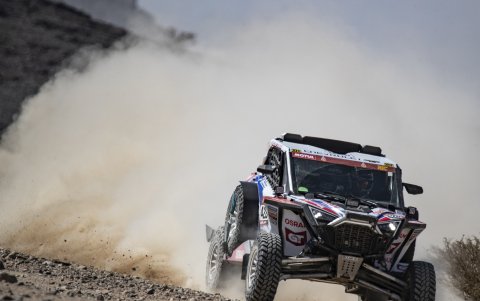 El auto con el que participó Sebastían Guayasamín en el rally Dakar.