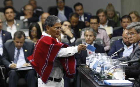 Luis Chango, presidente vitalicio de Mushuc Runa.