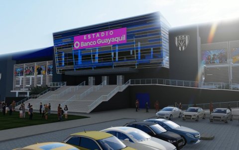 El estadio está ubicado en Sangolquí. La construcción inició hace varios meses.
