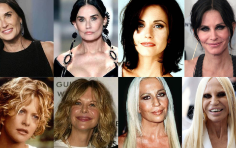 Antes y después de Demi Moore, Melanie Griffith, Courteney Cox y Donatella Versace.