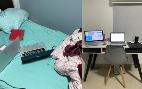 El antes y después de mi espacio de trabajo.