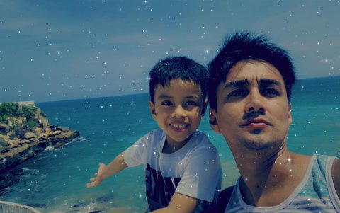 Emerson Morocho con su hijo Ángel.