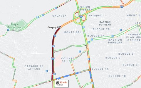 Como ruta alterna puede utilizar la Av. Modesto Luque y vía a Daule.