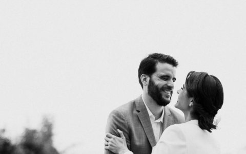 Con su esposo, el español Pablo Pardo.