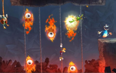 Rayman Legends lleva al personaje a través de castillos y cavernas subterráneas hasta la selva más profunda.