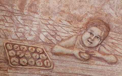 El restrato de Erick en el interior de la panadería y pastelería, situada en la avenida Plaza Dañín.