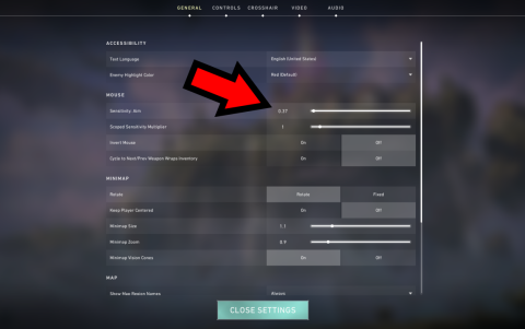 En Valorant, existen varias especificaciones editables. Desde la sensibilidad, la mira, la forma, el color. Todo para que el jugador se sienta cómodo.