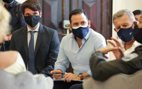 En el encuentro también participó el gobernador del Guayas, Luis Chonillo, el presidente de la Corporación para la Seguridad Ciudadana, Gustavo Zúñiga y Christian Chérrez, Director de la CSCG.