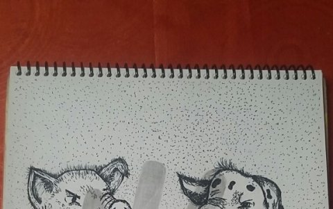 En una de sus obras, muestra la rabia que siente por la corrupción en el país.