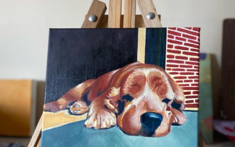 Cuadro personalizado de una mascota.