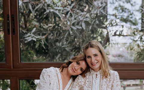 Junto a su hija mayor, Anabel.