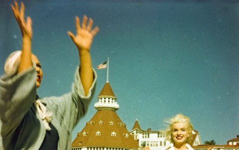 Marilyn captada durante un receso de la película.