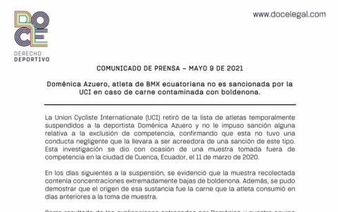 Absolución. Doménica recibió la notificación el 9 de mayo por abogados que llevaban su proceso.