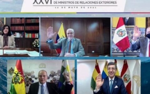 Hoy fue la reunión virtual de los miembros de la Comunidad Andina.