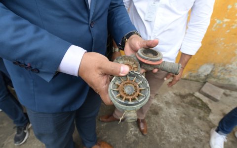 Uno de los instrumentos encontrados en el sitio.