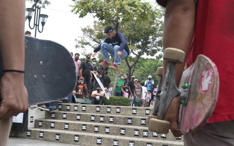 La comunidad de skaters se reunieron en el parque de la ciudadela Bolivariana.
