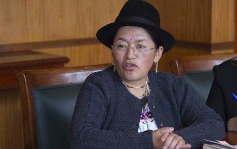 Pertenece al pueblo Kichwa - Saraguro y fue dirigente de la Mujer de la Conaie.