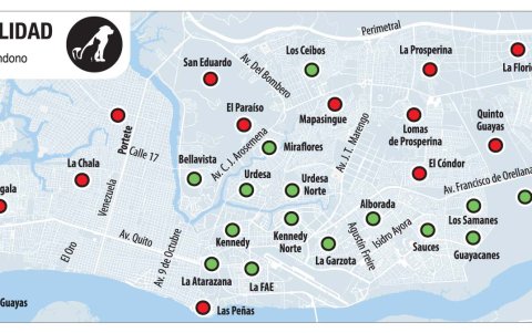 El Refugio PANA elaboró un mapa en el que se distinguen las zonas de mayor abandono.