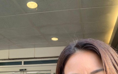 En los exteriores del hospital en Houston.