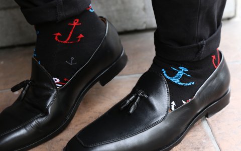 Medias con estampados variados.