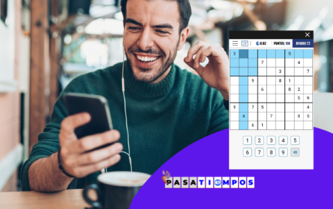 Hay rellenar una cuadrícula de 9×9 celdas dividida en subcuadrículas de 3×3.