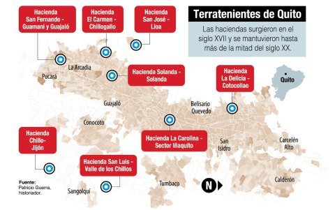 Ladistribución de los barrios en Quito.