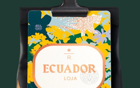 Empaque del café lojano que se comercializa en la cadena Starbucks Reserve.