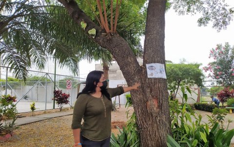 Acción. En el barrio se promueve que los vecinos recojan las deposiciones de sus mascotas.