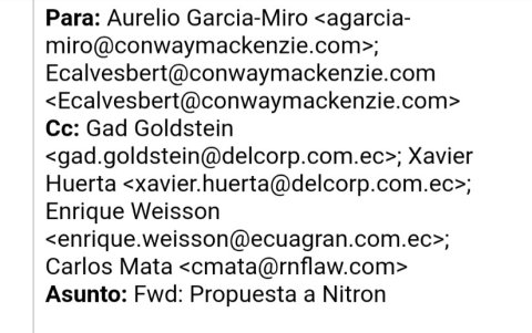 Información de Ecuagran y copia a estudio jurídico.