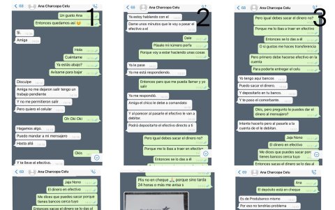 Los chats de Valentina con su estafadora.