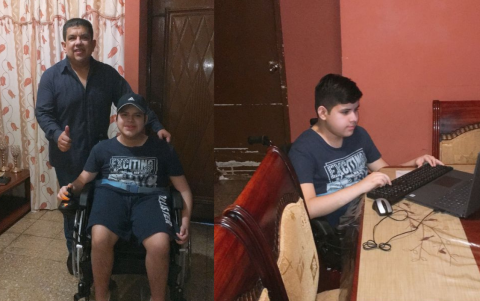 Luis Felipe Arrobo (padre e hijo) escucharon por primera vez de la Distrofia Muscular de Duchenne hace nueve años.