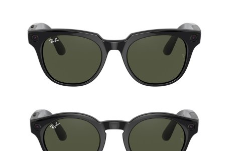 Composición de tres fotografías cedidas por Facebook donde se muestran los modelos de gafas inteligentes (de arriba abajo) Meteor, round y Wayfarer.