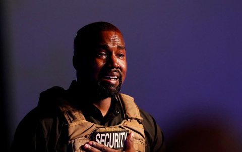 West sufriendo un ataque bipolar en su campaña presidencial 2020.