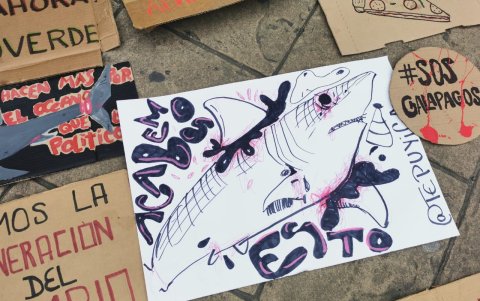 Una de las pancartas mostradas en la jornada.