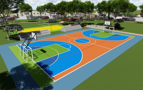 Así serán las canchas que se construirán en el complejo habitacional.