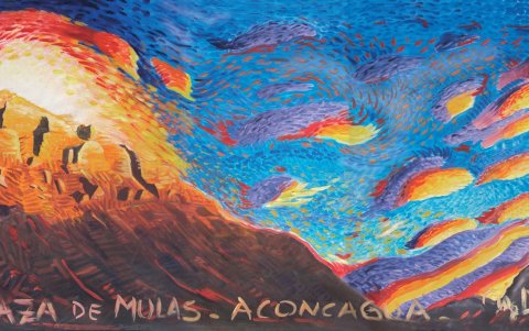 Reproducción fotográfica de la obra Atardecer en Mulas de Miguel Doura,