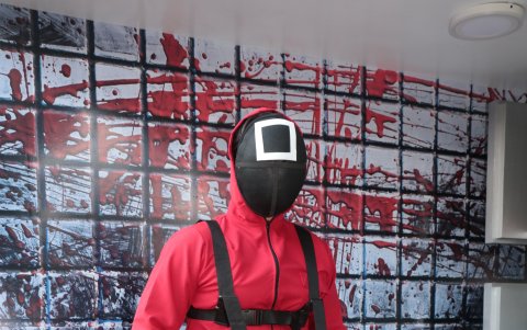 Disfraz inspirado en el Juego del Calamar.