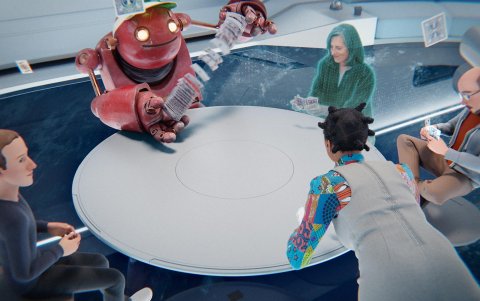 Imagen de la demostración de Mark Zuckerberg, durante la Conferencia virtual Connect 2021 en Menlo Park, California, EE. UU., El 28 de octubre de 2021.