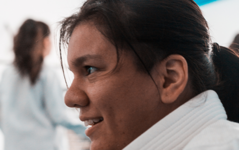 Klaudia ha sido múltiple veces campeona en Ecuador y ha competido internacionalemente