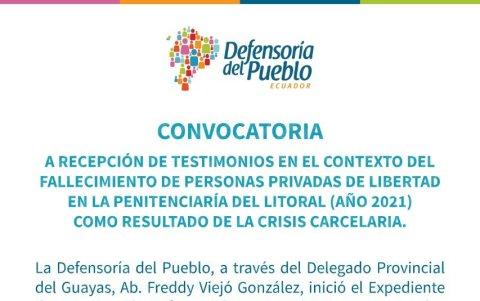 Convocatoria de la Defensoría del Pueblo
