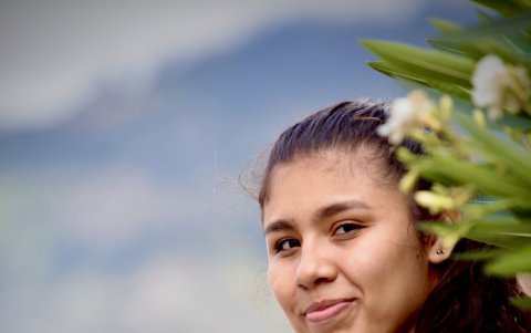 Bella Paredes con sus medallas logrados en los Juegos Nacionales Juveniles de Imbabura.